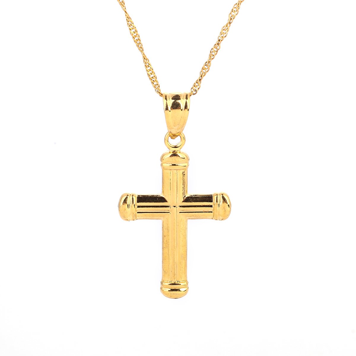 Collier Pendentif Rétro - Croix En Relief Gravée "305" - Couleur Or - Occasion (Voir Description)