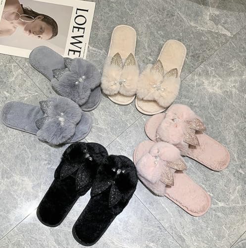 Women's Fuzzy Cute Cat Slippers Fun Animal Shoes Comfortable Plush Warm House Slippers Bedroom Wear for Men3