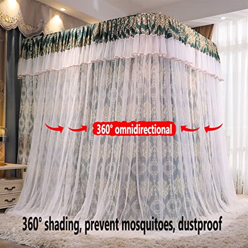 Cortina opaca de doble capa con dosel de cama de 4 postes para dormitorios oscuros 5