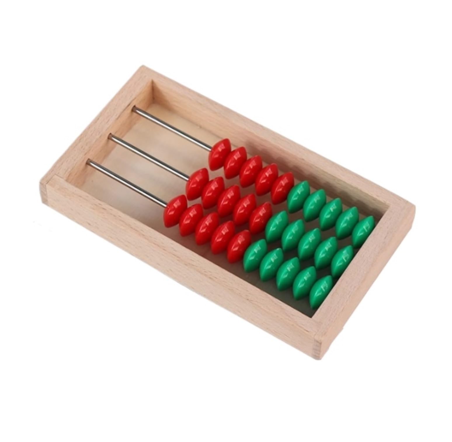 zabawki antystresowe dla dzieci, Drewniane liczydło w kolorze do liczników koralików matematycznych nauki i liczb przyborów szkolnych(30 beads)