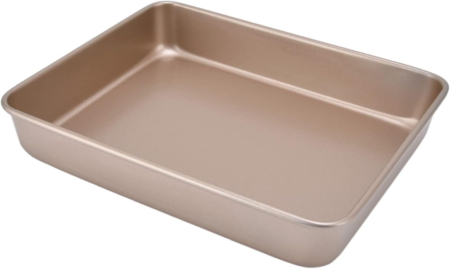 Baking Pan Nonstick Food Grade Carbon Steel Bakeware Heating Evenly 0.8mm Thick Baking Tray Baking Sheet for Household (A-7 [Heavy Steel] Gold 13-inch deep plate)