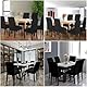Taeku Stuhlhussen, Universal Abnehmbare Stretch Stuhlbezug Moderne Jacquard Husse Abdeckung Esszimmer Stühle Schutz Dekoration Spannbezug für Bankett Deko Hochzeit Partys (Schwarz 4er)