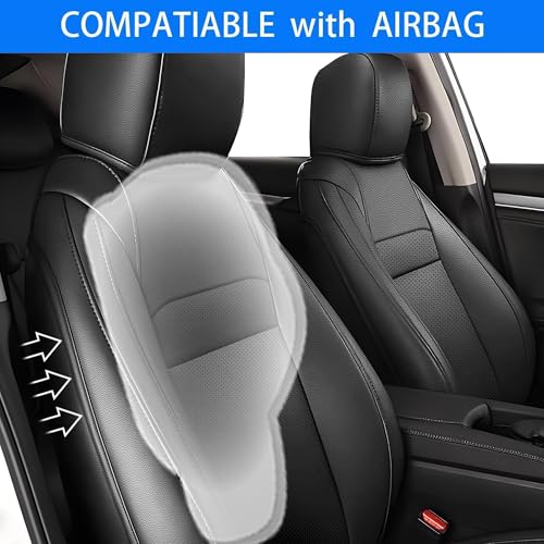 Image of AOMSAZTO Custom Fit Seat Covers for Honda Civic Hatchback 2022 2023 2024 Sport /LX &Hatchback Hybrid Sport 2025 Full Set Faux Leather Seat Covers Black