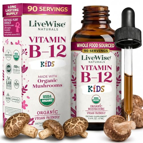 Vitamin B12 Liquid Drops for Kids Toddlers & Children Low Dose