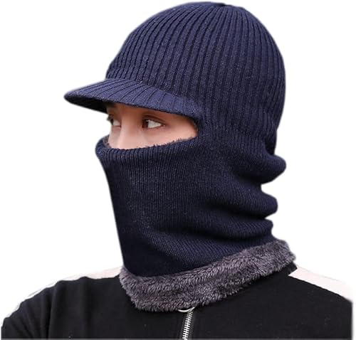 Gorro de punto elástico suave para invierno con forro polar para hombres y mujeres