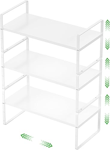 Miniatura 1 de Estante de almacenamiento expandible apilable para cocina, baño, despensa, armario de especias, encimera, escritorio de oficina en casa, resistente,