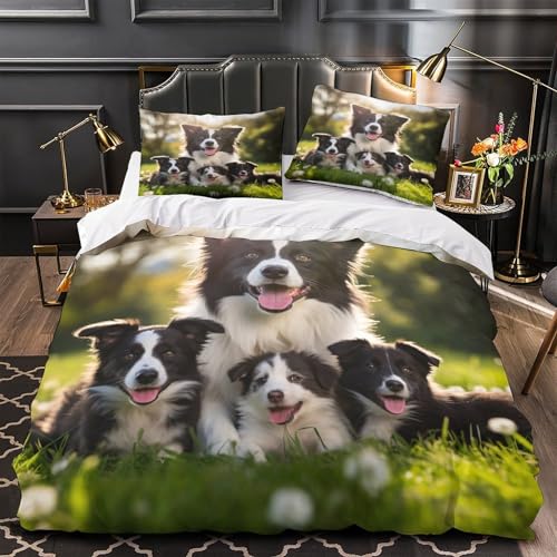 Housse de couette Border Collie 140x200 en microfibre résistante haute densité - 2