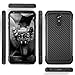TJS Phone Case Compatible with LG Stylo 4 2018/Stylo 4 Plus/Q Stylus/Q Stylus Plus/Q Stylus Alpha, [Full Coverage Tempered Glass Screen Protector] Hybrid Shock Carbon Fiber TPU Inner Layer (Black)