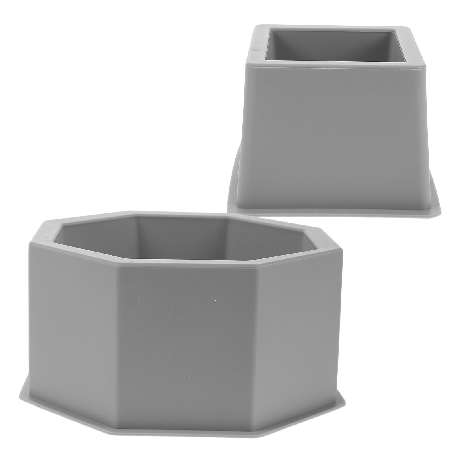 Moule silicone pour pots de fleurs hexagonaux et carrés en béton x2