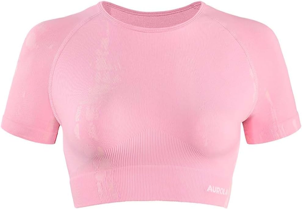 AUROLA Serpent Snake Seamless Workout T-Shirts for Women,Short Sleeve Crop Top Gym Yoga Athletic Shirts Tee