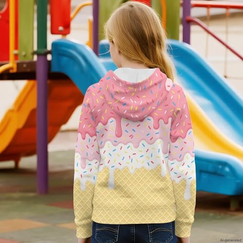Image of Coloranimal Unisex Girls and Boys Long Sleeve Hoodies Hoody Athletic Pullover Sweatshirts Tops Age 6-16year