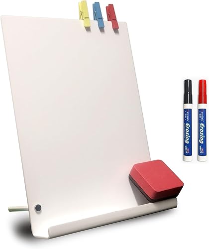 Desk whiteboard,Acrylic Dry Erase Board for Desk,10 * 7.5 inch Desktop memo Board, Desktop Notepad, can Also be Used as a Mobile Phone and Tablet PC
