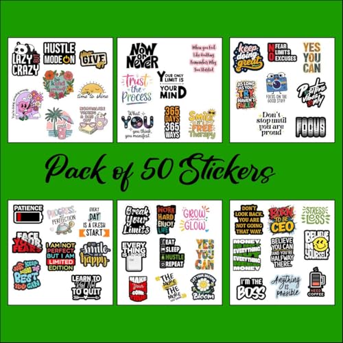 Image of Zesta Aesthetic Stickers for Laptop /Waterproof Anime Decal for Books /Vinyl Sticker for Fridge /Easy to Use Korean Car Sticker Kawaii Cute Stickers (Hustle)