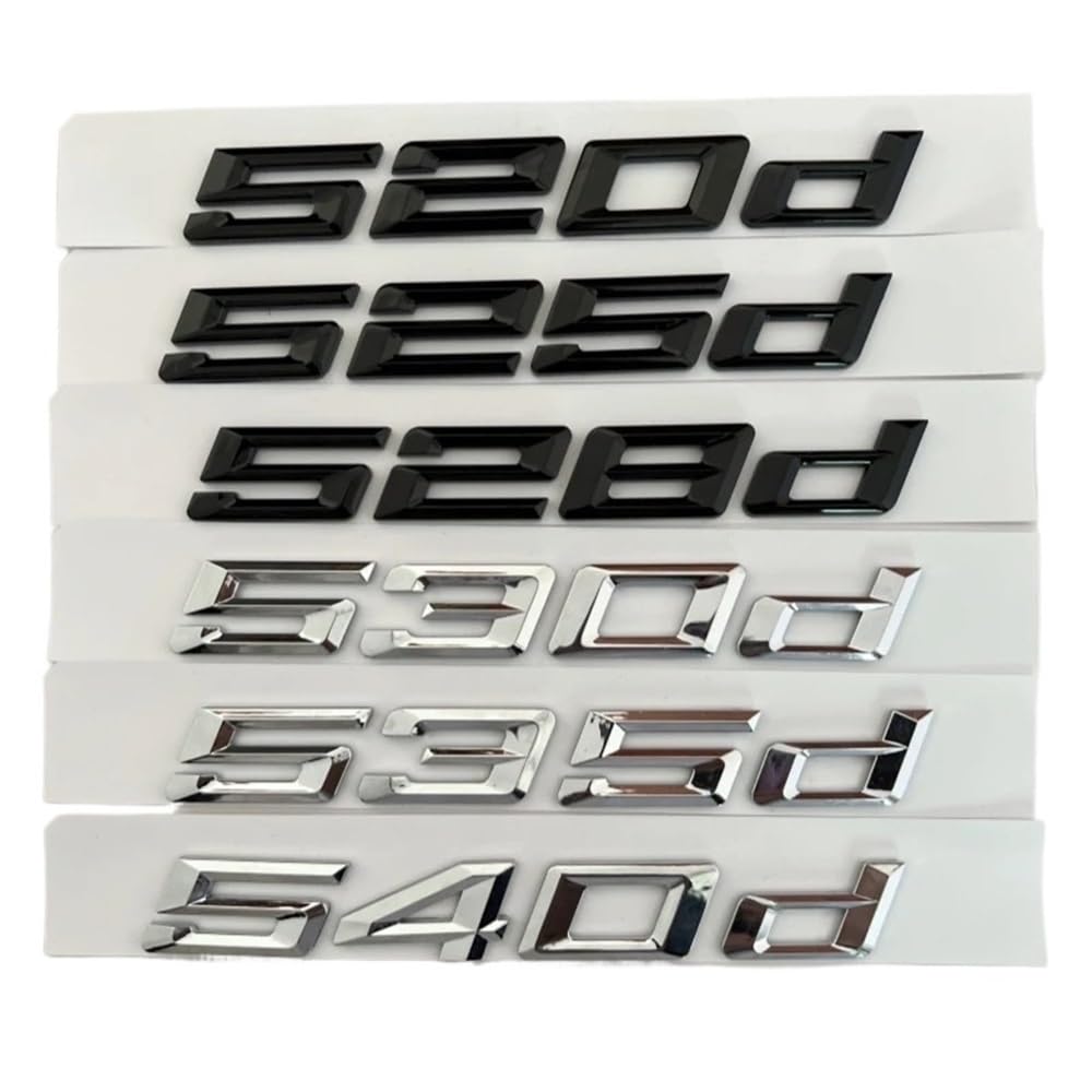 Remplacer Sigle 530d Usé par ce Logo de Coffre Noir pour BMW Série 5 ABS 3D