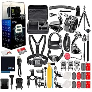 GoPro HERO8 Black Digital Action Camera – Waterproof, Touch Screen, 4K UHD Video, 12MP Photos, Live Streaming, Stabilization – 32GB Card – with 50 Piece Accessory Kit – All You Need Bundle