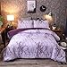 A Nice Night Purple Marble Design Quilt Comforter Set,Soft Lightweight Microfiber Comforter Bedding Set for Men and Women,Purple