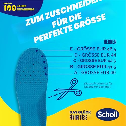Scholl Semelles GelActiv Professionnel - Chaussures de travail Hommes - Pour un confort durable avec une absorption des chocs et un amorti renforcé grâce à la technologie GelWave - Taille 40 à 46,5