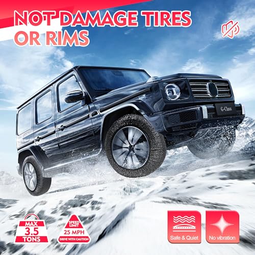 K-Musculo Snow Socks for Tires, Snow Socks Snow Chain for Car SUV Pickup Easy to Use, Ultimate Grip, Washable.100 KM Safely In The Snow, EU EN-16662-1 Certififed(2 PACKS)-L - Image 4