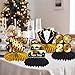 2026 New Year Eve Honeycomb Centerpieces Black Gold New Year Table Decorations New Year Table Toppers 3D NYE Centerpieces for 2026 New Year Eve Party Supplies, Happy New Year Table Decoration