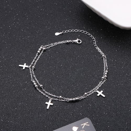 Image of Anklet for Women S925 Sterling Silver Adjustable Foot Plus Ankle Bracelet