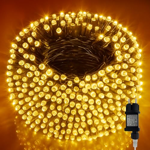 52M 500LED Lichterkette Aussen, Lichterkette Außen Wetterfest 8 Modi...