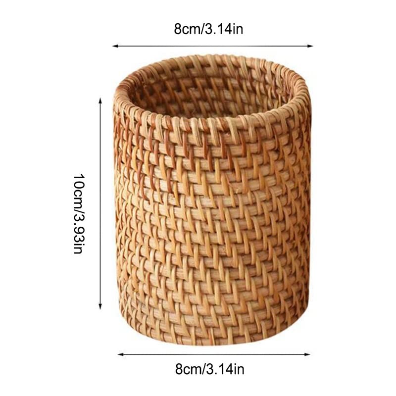 Boîte de rangement en rotin faite main pour bureau élégant