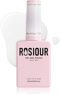 Milky White Jelly Nude Gel Polish, 18 ML HEMA-Free One Step Gel Nail Polish 3-in-1, Sheer White Gel Polish for Women Girls Gift, Translucent Color Soak Off U V Gel Nail Manicure Salon DIY