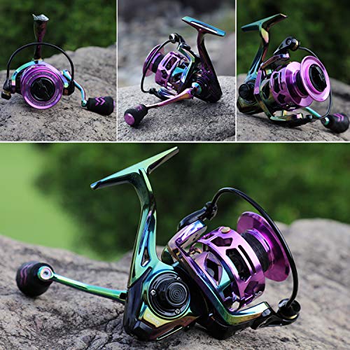 Sougayilang Fishing Reel, Colorful Ultralight Spinning Reels With Graphite Frame 6.0:1 High Speed, Over 39 Lbs Carbon Drag For Saltwater Or Freshwater Fishing- Sc1000 #TOP7