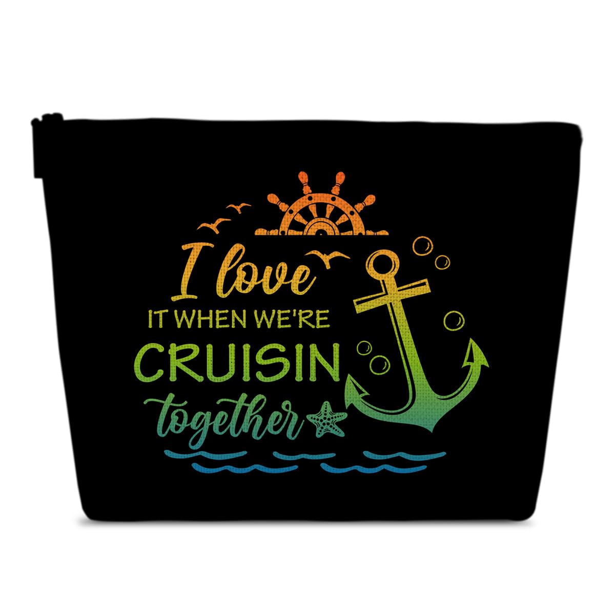 Ythuil Cruise Travel Makeup Gift Bag, Cosmetic Zipper Pouch For Women Girls Mom Sister Friend, Wet Toiletry Baby Diaper Bag, Ocean Sea Shells Beach