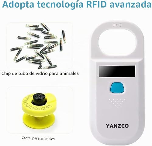 Miniatura 3 de Yanzeo Ar180 Escáner De Microchip Para Mascota, Lector De Mano Rfid Emid, Escáner De Identificación Para Mascotas De 134,2 Khz Recargable Para Escáner De Chip De Animal