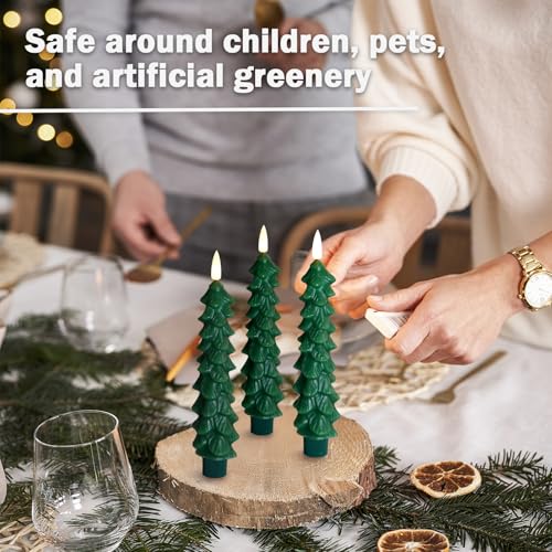 Velas de Navidad LED con mando FPOO pack de 3 para centro de mesa 3