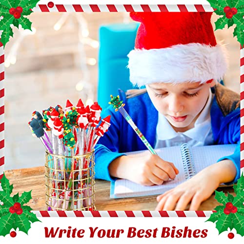 Yexiya 100 lápices de grafito apilables Navidad miniatura 3