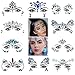Produktbild KOOSUFA Gesicht Edelsteine Glitzersteine Aufkleber 10 Stück Schmucksteine Temporäre Tattoos Festival Glitter Schmucksteine Selbstklebend Strass Juwelen Tattoos Gesichtsschmuck für Maskerade Karneval