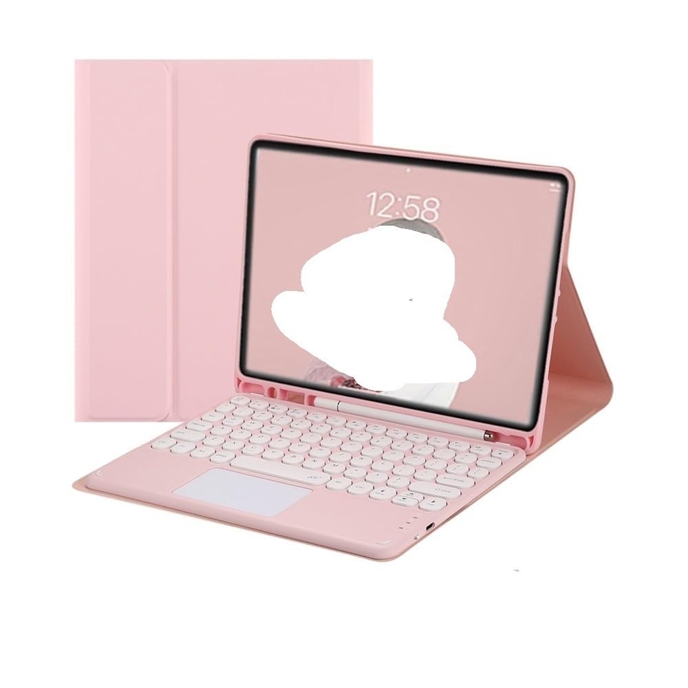 Funda con teclado para iPad Pro 11 rosa universal y teclas redondas 8