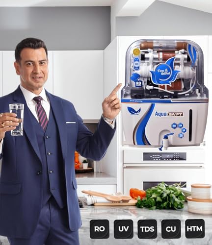 Image of Aqua X Pure Swift Advanced RO Water Purifier | RO+UV+UF Multi-Stage Purification | Smart TDS Controller | Copper & Zinc Boost | 15L Storage Tank | Eco Water Saving | 1-Year Warranty*.
