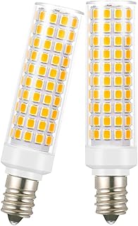 E12 100W Candelabra LED Light Bulbs Equivalent, 3000K Warm Light,1200 Lumen C7 T6 Not-Dimmable E12 12W LED Chandelier Bulbs for Ceiling Fan Pendant Salt Lamp,2 Pack