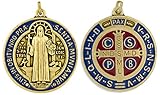Venerare Deluxe 2' Saint Benedict Medal (Shiny Gold with Enamel)