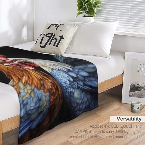 Couverture coq haut de gamme en flannel douce, jeté de lit robuste de 140x180cm - 6