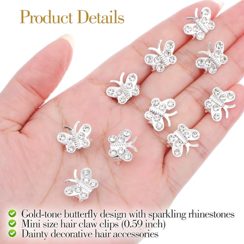 Set de 40 Pinzas para Cabello Mariposa Metal miniatura 6