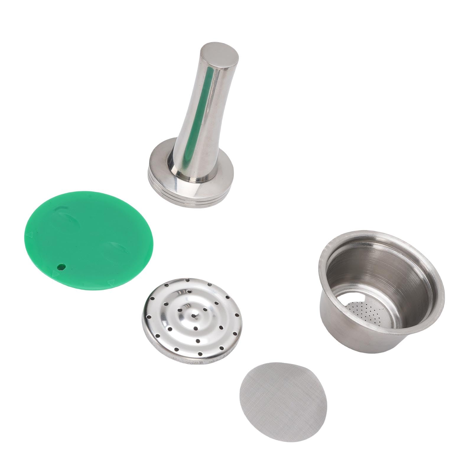 Cocoarm Cápsula de café de Acero Inoxidable Kit de Cápsulas de café Reutilizables con Cuchara Manipuladora Juego de Cepillos para Elaboración de Cerveza Casera Diseño de Acero Inoxidable Duradero
