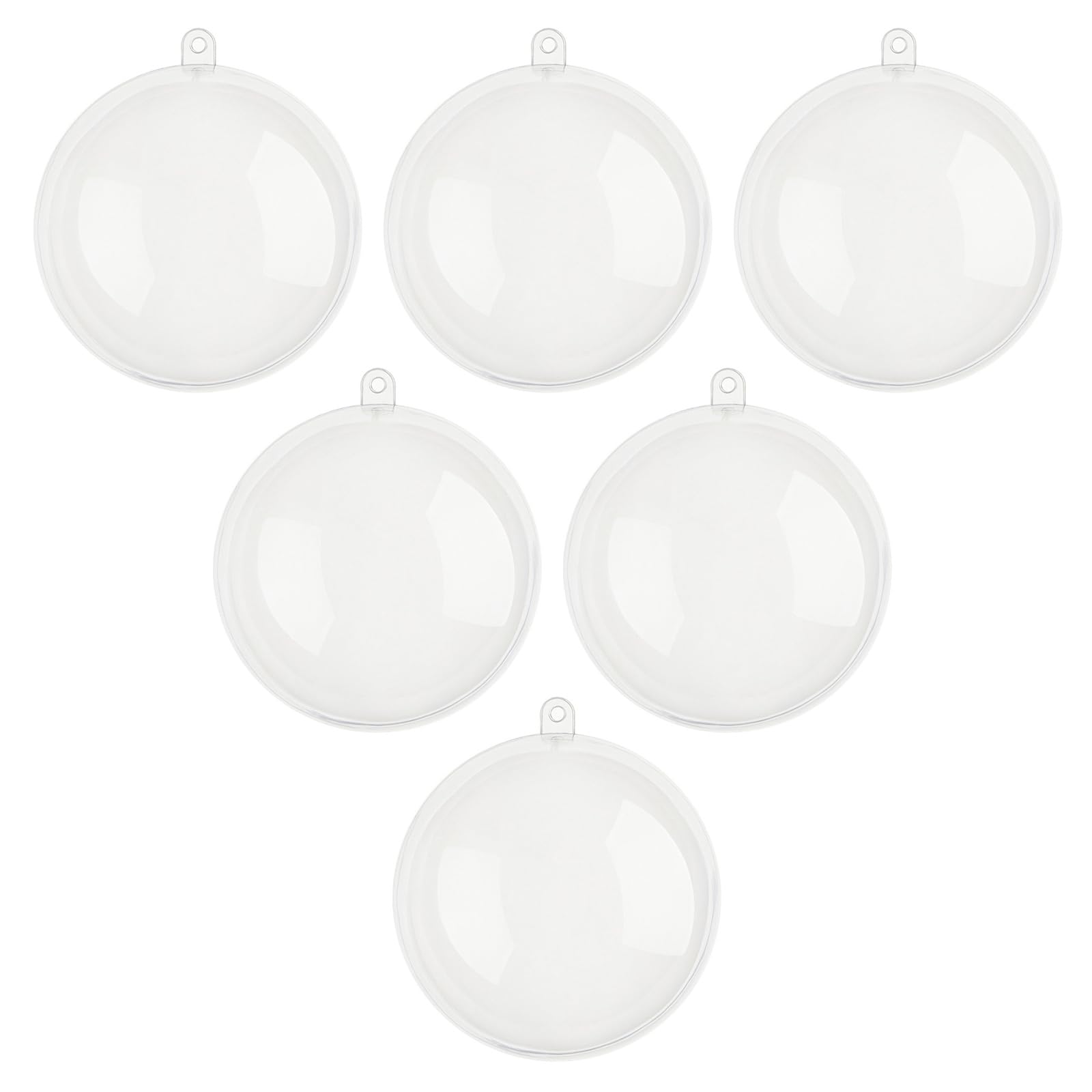 Ldabrye 8Cm Round 6Pcs Clear Fillable Sphere For Christmas Tree Transparents Ornament Handmade Baubles Holiday Sphere Decorations