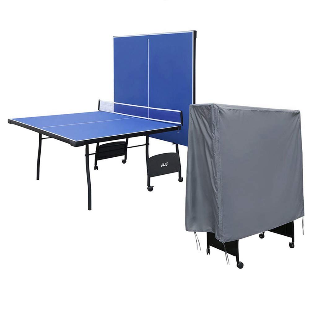 STTC Copertura per Tavolo da Ping Pong, Impermeabile A Prova di Polvere Pieghevole Copritavola da Ping Pang Pieghevole per Interni ed Esterni, 155x75x150cm,Nero