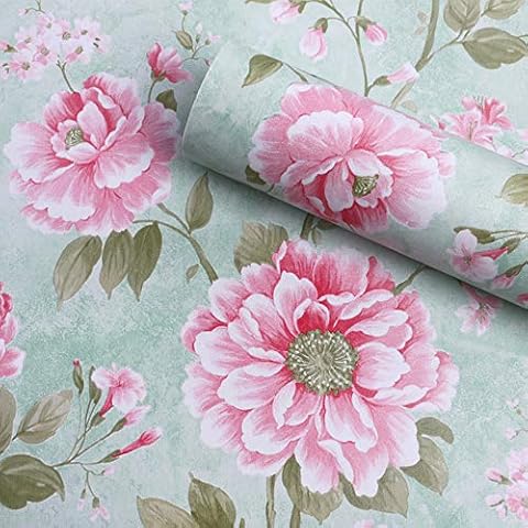 Taogift Vintage Floral Self Adhesive Wallpaper Cover