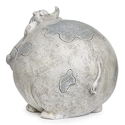 Roman Garden - Cow Statue, 7.75" H, Pudgy Pals Collection, Resin And Dolomite, Decorative, Garden Gift, Home Outdoor Decor, Durable, Long Lasting #TOP2