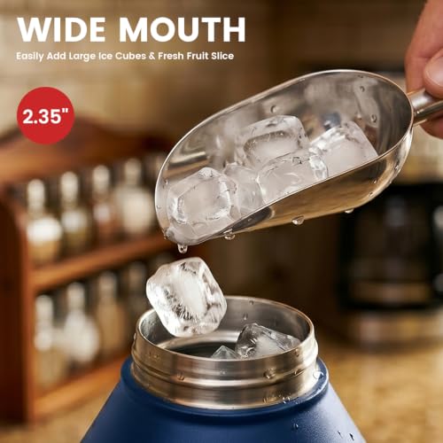Image of 64 oz Insulated Water Bottle with 2‑in‑1 Pop‑Up Straw & Spout Lid
