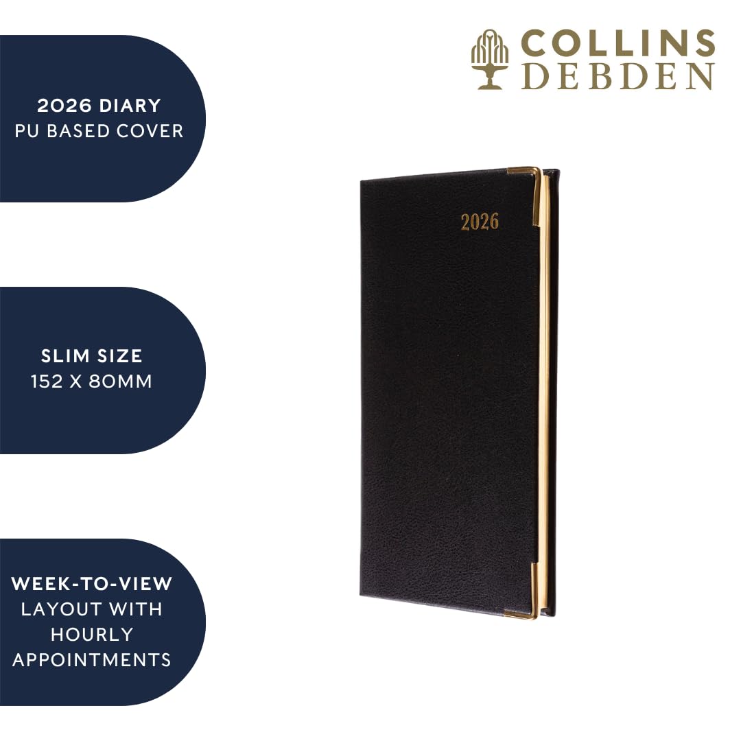 Collins Business Pockets - Agenda 2025 Para Negocios, Agenda De Bolsillo Con Vista Semanal (citas), Color Negro (CAPB.99-25), Planificador De Bolsillo Profesional Con Cubierta De Cuero