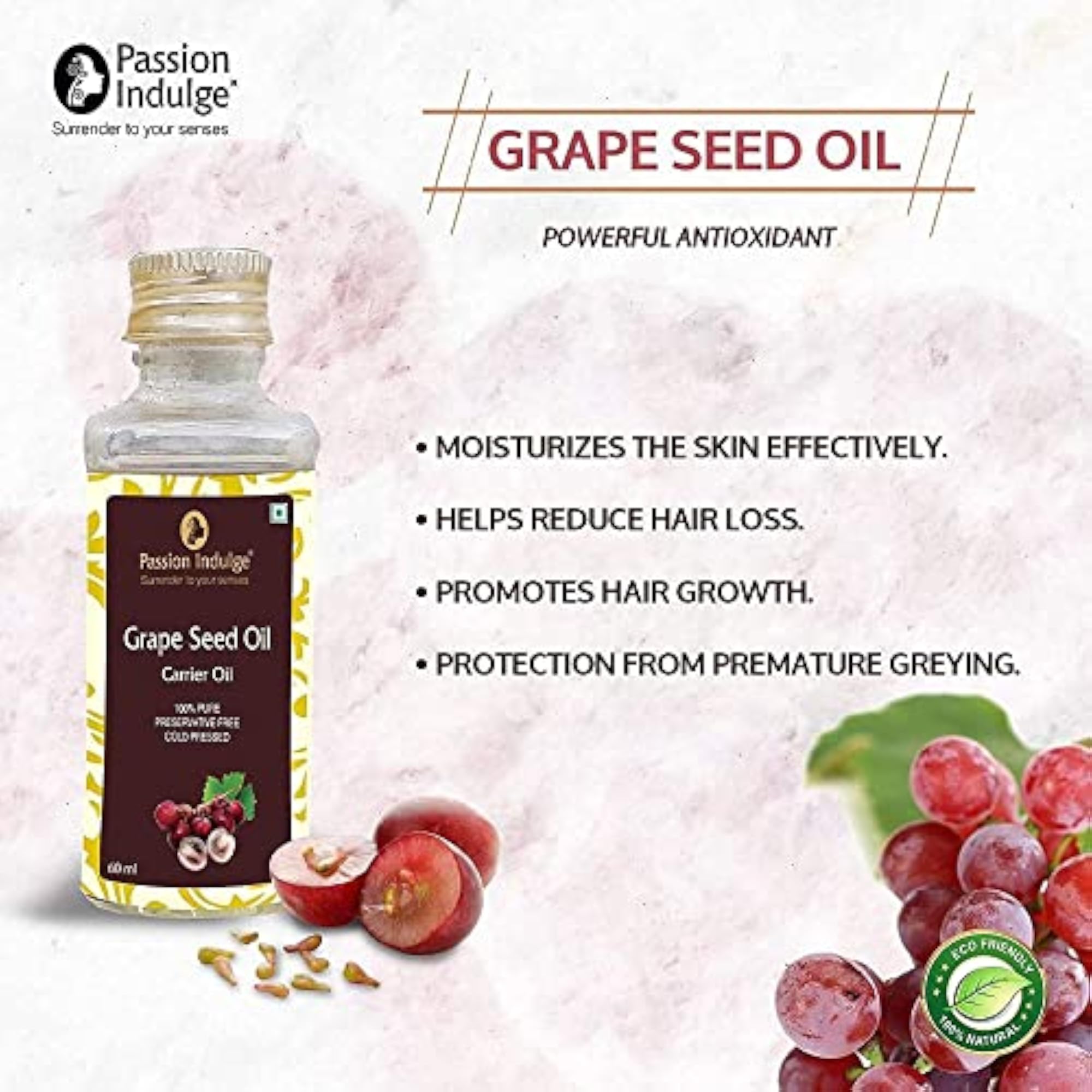 Natural Grape Seed Carrier Oil for Skin and Hair