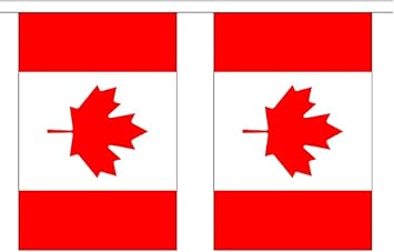 10 ft Canada String Flag Bunting 6x9 inch Polyester Banner Flags Attached to Bunting Popular For School Classrooms Bars and Restaurants