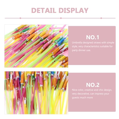 100 pitillos desechables para fiesta tipo sombrilla flexibles de papel miniatura 3