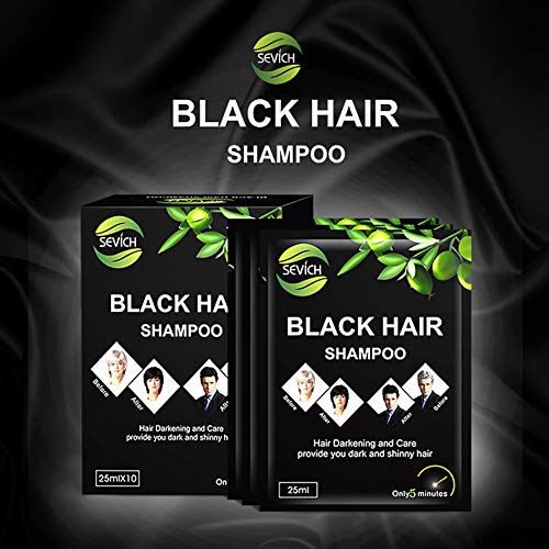 Sevich Black Hair Shampoo Instantly Black Hair Dye, Natural Ingredients Hair Shampoo, Hair Strength Repair Conditioner, 5 Minutes Grey Cover #TOP3